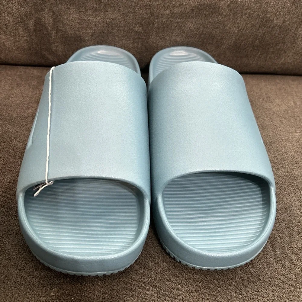 Nike Calm Slide Mens 10 Smokey Blue Minimalist Sporty Sandal Slip On FD4116-005